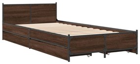 3279966 vidaXL Cadru de pat cu sertare, stejar maro, 100x200 cm lemn prelucrat
