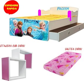 Pat copii Frozen 2 cu saltea si sertar