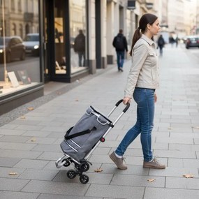 Cărucior de cumpărături pliabil 2in1 cu sac termic de 30 l