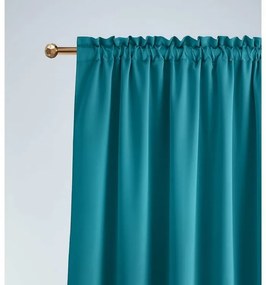 Perdea opacă turcoaz cu rejansă 140 x 250 cm