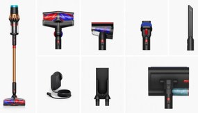 Aspirator vertical Dyson V16 Piston Submarine 492969-01, 315AW, 900W, 1.3L, 70 min, CleanCompaktor™, Hyperdymium™, Umed/uscat, HEPA, LCD, Negru/Cupru