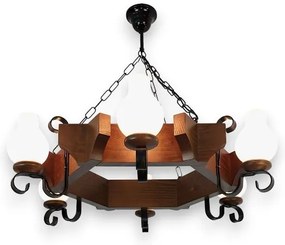 Lustră pe lanț Brilagi QUEEN 6xE14/40W/230V fag/nuc