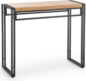 Consola BOLIVAR KN1, stejar auriu/negru, 90x35x76 cm