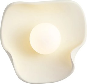 Lampă de perete Japandi Crem cu sticlă albă - Parel