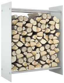 Rastel lemne de foc, alb, 80x35x100 cm, sticla securizata Alb, 80 x 35 x 100 cm