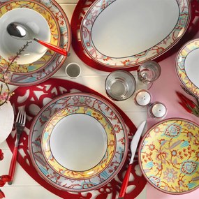 SERVICIU DE MASA PORTELAN,MULTICOLOR,30 PIESE,IVONA