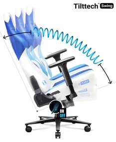 Scaun gaming din material pentru copii Diablo X-Player 2.0: Frost White / alb, Kids Size Diablochairs