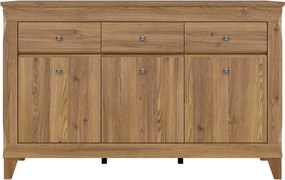 Comoda BERGEN KOM3D3S, stejar auriu, PAL, 156x47x98 cm