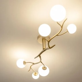 Lustră LED aplicată Brilagi MISTEL 6xG9/3W/230V auriu/alb