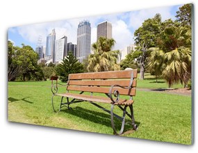 Tablouri acrilice Parcul Skyscraper Natura Verde Maro Albastru