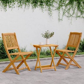 3206331 vidaXL Set mobilier grădină pliabil, 3 piese, lemn masiv acacia