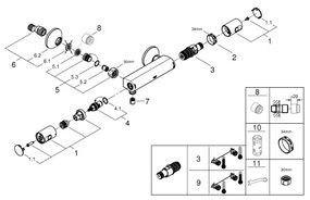 GROHE 345942430 - Baterie de duș termostatică PRECISION START DN 15, neagră