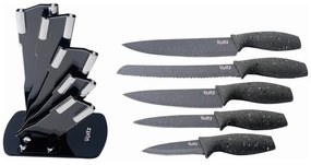 Set cutite Oliver Voltz OV51633H5, 6 piese, Acoperire marmura, Suport, Gri
