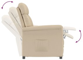 vidaXL Fotoliu Reclinabil Crem Crem 70.5 x 96.5 x 95 cm
