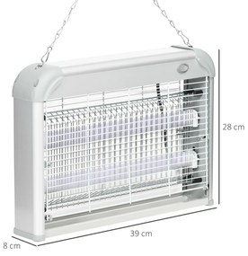 Lampa pentru insecte si tantari Outsunny, 20W cu lumina LED UV, 39x8x28cm | Aosom RO