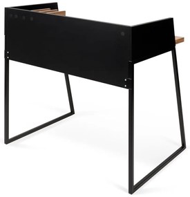 Birou TemaHome Volga, cu aspect de lemn de nuc - negru