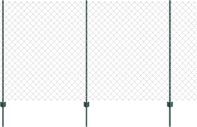 vidaXL Gard cu Stâlp Verde 1,4 x 25 m Oțel și PVC