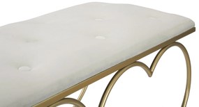 Mauro Ferretti Bancă Heart Crem, Dimensiuni: 105X37,5X51,5 cm. | Aosom Romania