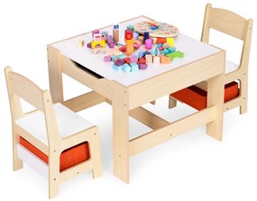 Mobilier pentru copii set masă 2 scaune cu tablă de cretă