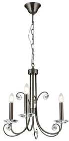 Candelabru stil clasic cu cristal K9 ARIANE 3L nickel inchis