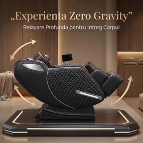 Fotoliu masaj IGNIUS, AI Voice, Incalzire, Bluetooth, Tableta ecran tactil color, Zero Gravity, 2 Boxe, Moduri Automate, Reglarea intensității masajului, Piele PU Premium, Negru