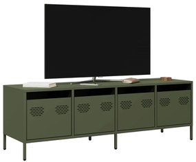 851308 vidaXL Dulap TV, verde măsliniu, 135x39x43,5 cm, oțel laminat la rece