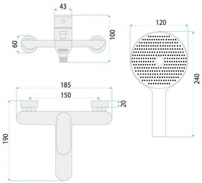 Baterie cada REA DROP cupru periat