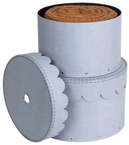 Cutii de depozitare gri-deschis 2 buc. din carton cu capac ø 26x17,5 cm Wilma – Bigso Box of Sweden