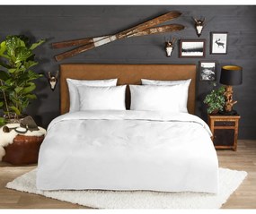 Lenjerie de pat albă din flanelă pentru pat dublu/extinsă 200x220 cm – Good Morning