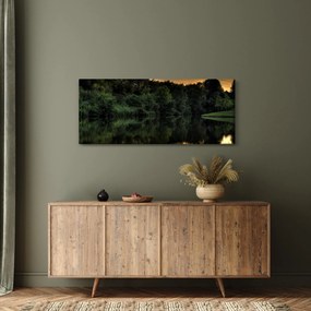 Tablou cu lac în pădure (120x50 cm)