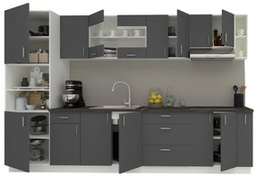 Set Bucatarie Karo V29, Antracit/Alb, Blat Thermo 28 mm, L 320 cm