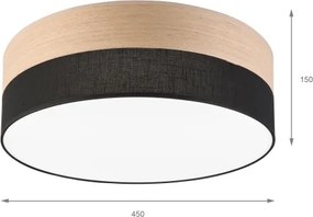 Plafonieră LED SIRJA WOOD LED/36W/230V d. 45 cm negru/stejar