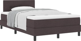 vidaXL Pat cu arcuri cu saltea Maro închis 120 x 190 cm țesătură