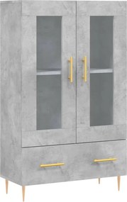 vidaXL Dulap înalt, gri beton, 69,5x31x115 cm, lemn prelucrat