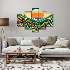 Tablou - Apus de soare multicolor (150x105 cm)