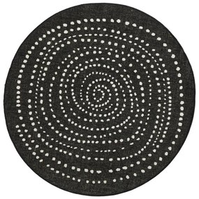 Covor adecvat pentru exterior NORTHRUGS Bali, Ø 200 cm, negru