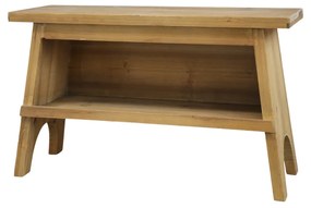 Banca din lemn, cu raft, aspect rustic, Shelf