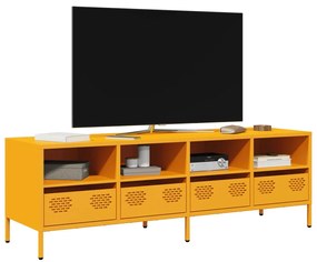 vidaXL Dulap TV, galben muștar, 135x39x43,5 cm, oțel laminat la rece
