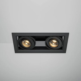 Corp incastrabil cu 2 spoturi LED directionabile Metal Modern negru