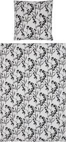 Lenjerie de pat din bumbac Renforcé BERRIES alb-negru Dimensiune lenjerie de pat: 80 x 80 cm | 135 x 200 cm