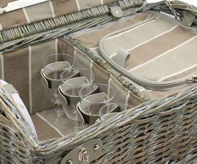 Coș picnic pentru 4 persoane Brown, 46 x 31x 21 cm