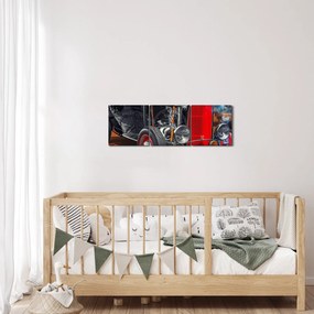 Tablou cu mașina veteran (cu ceas) (90x30 cm)