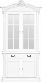 Bufet lemn masiv Briston cu Vitrină 2 Uși Briston, 117,5 × 51.3 × 230 cm