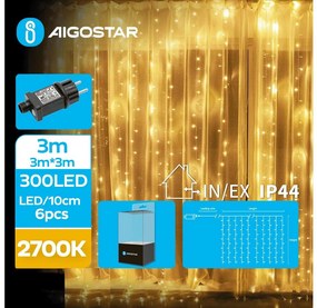 Instalație LED de Crăciun de exterior 300xLED/8 funcții 6x3m IP44 alb cald Aigostar