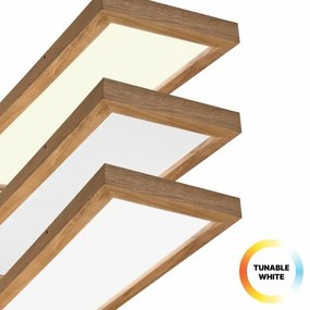 Plafonieră LED dimabilă Brilagi WOODY FRAME LED/50W/230V stejar 120x30 cm IP44 + telecomandă