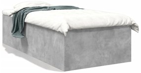 3280961 vidaXL Cadru de pat, gri beton, 100x200 cm, lemn prelucrat