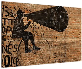 Tablou - Barbat cu biciclete stil Bansky (90x60 cm)