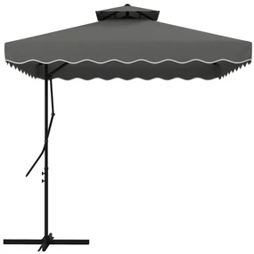 Outsunny Umbrelă Soare 2,5m Volane Duble Cruce | Aosom Romania