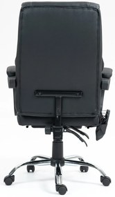 RESIGILAT- Scaun directorial cu Masaj si Incalzire, 8 puncte de masaj, Piele PU, Negru
