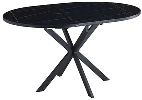 Masa extensibila de dining GASTON 100(135)X100 cm, decor de marmura neagra